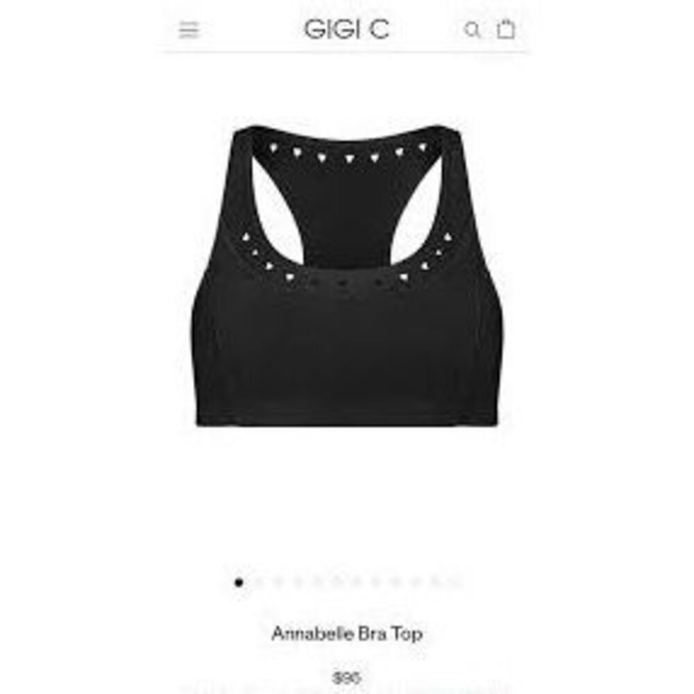 Gigi C Sport Size S Annabelle Sports Bra Black Athletic Workout Racerback NWT